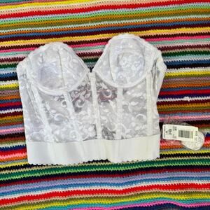 White lace davids bridal corset